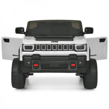 Детский электромобиль Джип Jeep Recon JJ2500EBLR-1 двухместный, 4 мотора по 25W, EVA, кожа, MP3, USB, Bluetooth, белый