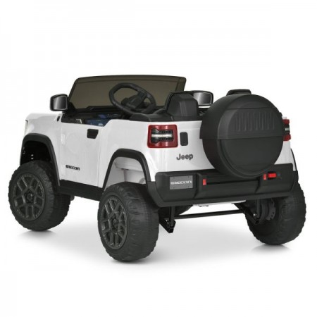 Детский электромобиль Джип Jeep Recon JJ2500EBLR-1 двухместный, 4 мотора по 25W, EVA, кожа, MP3, USB, Bluetooth, белый