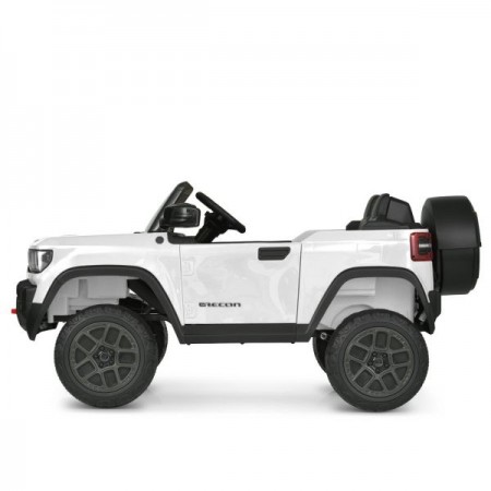 Детский электромобиль Джип Jeep Recon JJ2500EBLR-1 двухместный, 4 мотора по 25W, EVA, кожа, MP3, USB, Bluetooth, белый