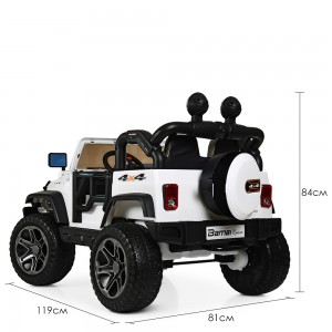 Дитячий електромобіль Джип Bambi M 4111 EBLR-1 Jeep, двомісний, білий