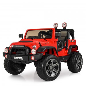 Дитячий електромобіль Джип Bambi M 4111 EBLR-3 Jeep, двомісний, червоний
