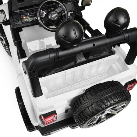 Детский электромобиль Jeep Wrangler Rubicon белый с музыкой и Bluetooth