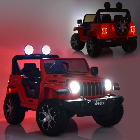 Детский электромобиль Jeep Wrangler Rubicon белый с музыкой и Bluetooth