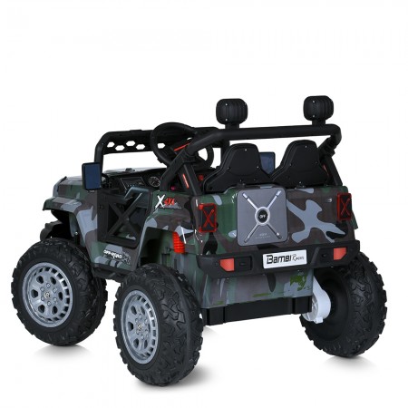 Дитячий електромобіль Джип Jeep Wrangler Bambi M 4960EBLRS-18, 2 мотори по 35W, EVA, шкіра, MP3, USB, Bluetooth, камуфляж