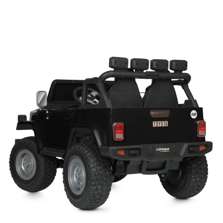 Детский электромобиль Джип Toyota Land Cruiser FJ40 Bambi M 4968 EBLR-2 двухместный черный, 4 мотора по 80W, EVA, кожа, USB, Bluetooth, свет Детский электромобиль Джип Toyota Land Cruiser FJ40 Bambi M 4968 EBLR-2 двухместный черный, 4 мотора по 80W, EVA, кожа, USB, Bluetooth, свет