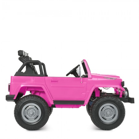 Дитячий електромобіль Джип Toyota Land Cruiser FJ40 Bambi M 4968 EBLR-3 двомісний рожевий, 4 мотори по 80W, EVA, шкіра, USB, Bluetooth, світло