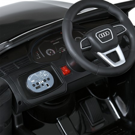 Дитячий електромобіль Джип Audi Q7 M 5796EBLR-2, 2 мотори по 35W, EVA, екошкіра, MP3, USB, Bluetooth, чорний