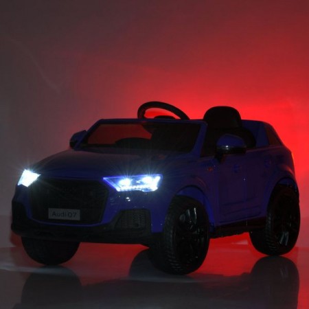 Детский электромобиль Джип Audi Q7 M 5796EBLRS-4 с автопокраской, 2 мотора по 35W, EVA, экокожа, MP3/USB/Bluetooth, синий Детский электромобиль Джип Audi Q7 M 5796EBLRS-4 с автопокраской, 2 мотора по 35W, EVA, экокожа, MP3/USB/Bluetooth, синий