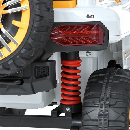 Дитячий електромобіль Джип Bambi M 5821 EBLR-1 Jeep, 4 мотори по 45W, EVA, шкіра, Bluetooth, MP3, білий