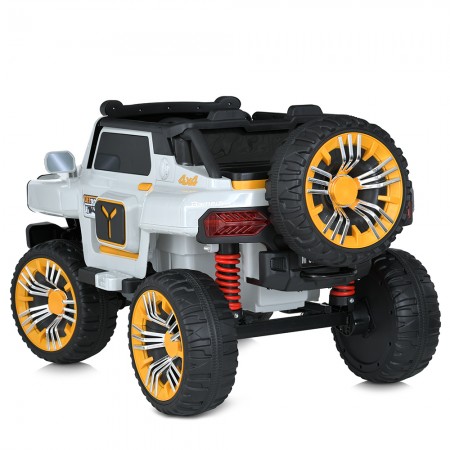Дитячий електромобіль Джип Bambi M 5821 EBLR-1 Jeep, 4 мотори по 45W, EVA, шкіра, Bluetooth, MP3, білий