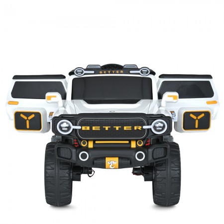 Дитячий електромобіль Джип Bambi M 5821 EBLR-1 Jeep, 4 мотори по 45W, EVA, шкіра, Bluetooth, MP3, білий