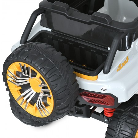 Дитячий електромобіль Джип Bambi M 5821 EBLR-1 Jeep, 4 мотори по 45W, EVA, шкіра, Bluetooth, MP3, білий