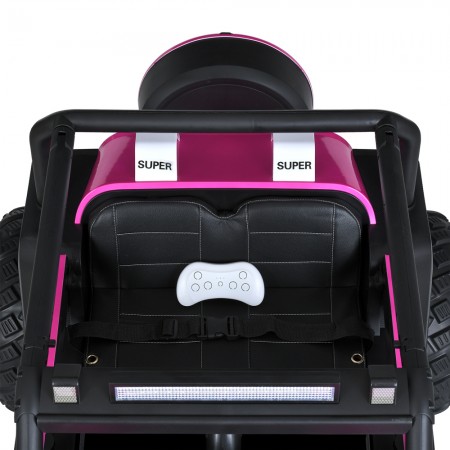Дитячий електромобіль Джип Bambi M 5824 EBLRS-8 Jeep Wrangler Rubicon, 4 мотори по 25W, EVA, шкіра, Bluetooth, MP3, рожевий