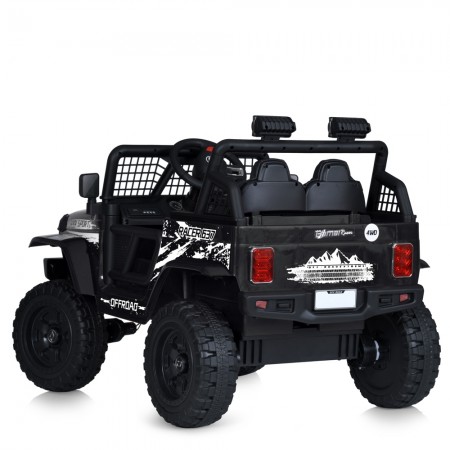 Джип M 5991EBLR-2 24V 1шт 2, 4G, 1аккум24V5AH, 4мотора50W, BLUETOOTH, USB, TF, EVA, музика, світло, шкіра, чорний Джип M 5991EBLR-2 24V 1шт 2, 4G, 1аккум24V5AH, 4мотора50W, BLUETOOTH, USB, TF, EVA, музика, світло, шкіра, чорний