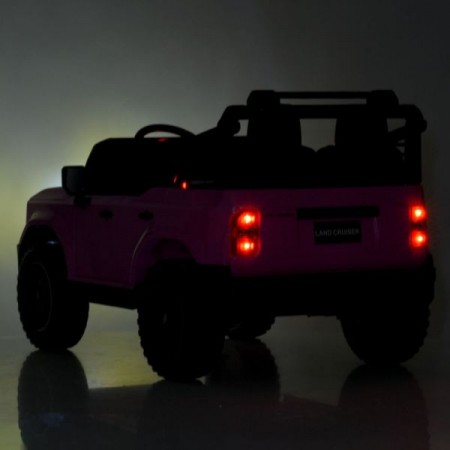 Дитячий електромобіль Джип Toyota Land Cruiser M 6280EBLR-8 двомісний, 2 мотори по 45W, MP3/USB/TF, Bluetooth, EVA, шкіра, рожевий