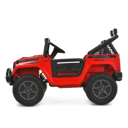 Детский электромобиль Джип Jeep Wrangler M 6287EBLR-3 двухместный красный, 4 мотора по 45W, EVA, кожа, Bluetooth