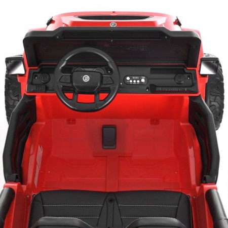 Детский электромобиль Джип Jeep Wrangler M 6287EBLR-3 двухместный красный, 4 мотора по 45W, EVA, кожа, Bluetooth
