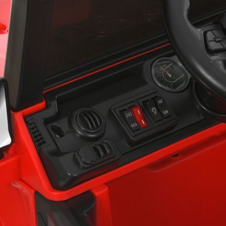 Детский электромобиль Джип Jeep Wrangler M 6287EBLR-3 двухместный красный, 4 мотора по 45W, EVA, кожа, Bluetooth