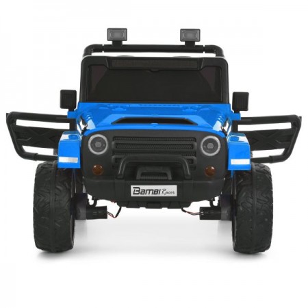 Детский электромобиль Джип Jeep Wrangler M 6287EBLR-4 двухместный синий, 4 мотора по 45W, EVA, кожа, Bluetooth