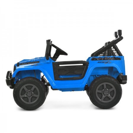 Детский электромобиль Джип Jeep Wrangler M 6287EBLR-4 двухместный синий, 4 мотора по 45W, EVA, кожа, Bluetooth