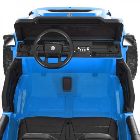 Детский электромобиль Джип Jeep Wrangler M 6287EBLR-4 двухместный синий, 4 мотора по 45W, EVA, кожа, Bluetooth