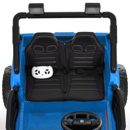Детский электромобиль Джип Jeep Wrangler M 6287EBLR-4 двухместный синий, 4 мотора по 45W, EVA, кожа, Bluetooth