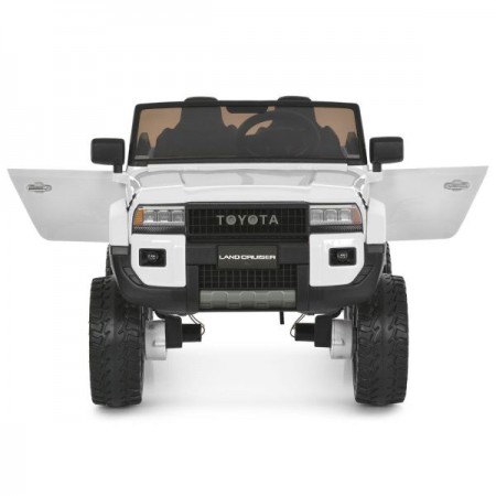 Детский электромобиль Джип Toyota Land Cruiser M 6296EBLR-1 двухместный, 4 мотора по 45W, EVA, кожа, MP3, Bluetooth, белый