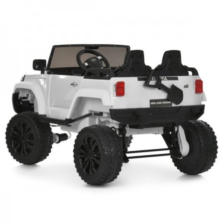 Детский электромобиль Джип Toyota Land Cruiser M 6296EBLR-1 двухместный, 4 мотора по 45W, EVA, кожа, MP3, Bluetooth, белый