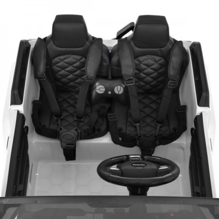 Детский электромобиль Джип Toyota Land Cruiser M 6296EBLR-1 двухместный, 4 мотора по 45W, EVA, кожа, MP3, Bluetooth, белый