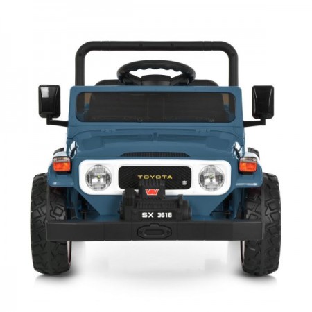 Детский электромобиль Джип Toyota Land Cruiser Pickup M 6308EBLR-4 синий, 2 мотора по 35W, EVA, кожа, Bluetooth, MP3