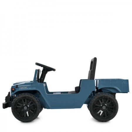 Детский электромобиль Джип Toyota Land Cruiser Pickup M 6308EBLR-4 синий, 2 мотора по 35W, EVA, кожа, Bluetooth, MP3