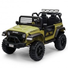 Джип M 6376EBLR-10 р/к2,4G, 1акум12V10AH, 4мотора45W, BLUETOOTH, USB, TF, EVA, музика, світло, шкіра, зелений