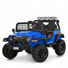 Джип M 6376EBLR-4 р/к2,4G, 1акум12V10AH, 4мотора45W, BLUETOOTH, USB, TF, EVA, музика, світло, шкіра, синій