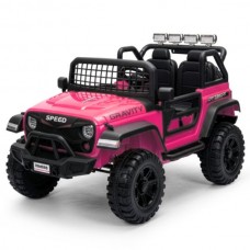 Джип M 6376EBLR-8 р/к2,4G, 1акум12V10AH, 4мотора45W, BLUETOOTH, USB, TF, EVA, музика, світло, шкіра, рожевий