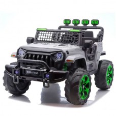 Джип M 6380EBLR-11(24V) (1шт) р/к2,4G, 1*24V8AH, 4*45W, MP3, USB, TF, BLUETOOTH, EVA, шкіра, музыка, свет, сірий