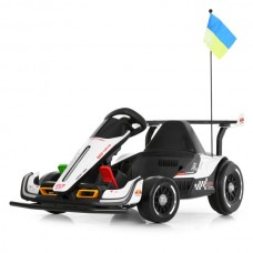 Электрокарта M 6322EBLR-1 на радиоуправлении 2,4G, 2моторы150W, 1акум24V14AH, EVA, музыка, свет, кожа, белый