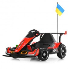 Электрокарта M 6322EBLR-3 на радиоуправлении 2,4G, 2моторы150W, 1акум24V14AH, EVA, музыка, свет, кожа, красный