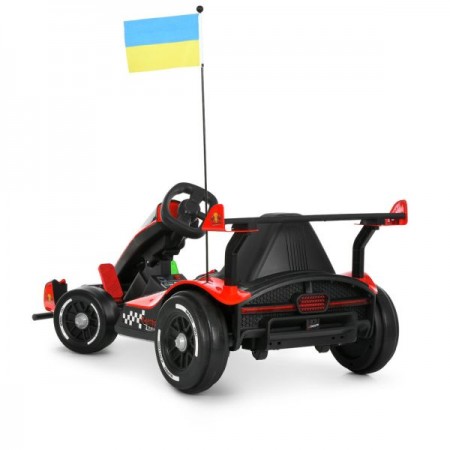 Электрокарта M 6322EBLR-3 на радиоуправлении 2,4G, 2моторы150W, 1акум24V14AH, EVA, музыка, свет, кожа, красный Электрокарта M 6322EBLR-3 на радиоуправлении 2,4G, 2моторы150W, 1акум24V14AH, EVA, музыка, свет, кожа, красный