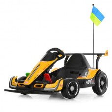 Электрокарта M 6322EBLR-6 на радиоуправлении 2,4G, 2моторы150W, 1акум24V14AH, EVA, музыка, свет, кожа, желтый
