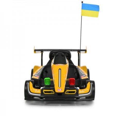 Электрокарта M 6322EBLR-6 на радиоуправлении 2,4G, 2моторы150W, 1акум24V14AH, EVA, музыка, свет, кожа, желтый Электрокарта M 6322EBLR-6 на радиоуправлении 2,4G, 2моторы150W, 1акум24V14AH, EVA, музыка, свет, кожа, желтый