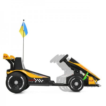 Электрокарта M 6322EBLR-6 на радиоуправлении 2,4G, 2моторы150W, 1акум24V14AH, EVA, музыка, свет, кожа, желтый Электрокарта M 6322EBLR-6 на радиоуправлении 2,4G, 2моторы150W, 1акум24V14AH, EVA, музыка, свет, кожа, желтый