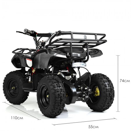 Дитячий електро квадроцикл для підлітків PROFI HB-EATV800N-19 V3, карбоновий Дитячий електро квадроцикл для підлітків PROFI HB-EATV800N-19 V3, карбоновий