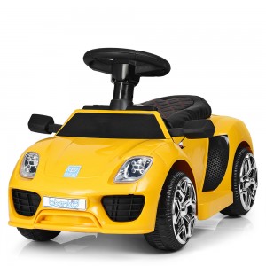 Детский электромобиль каталка толокар Bambi M3592-1 L-6 Porsche, желтый