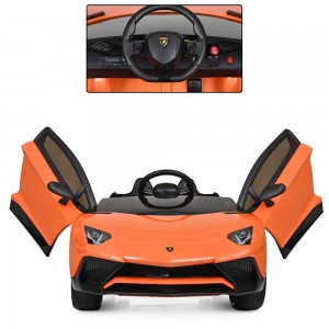 Детский электромобиль Bambi M 3903 EBLR-7 Lamborghini Aventador SV, оранжевый