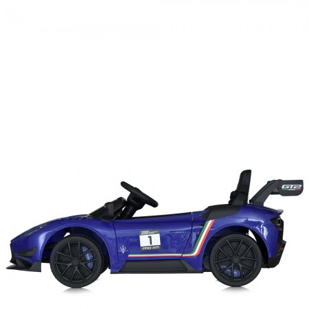 Детский электромобиль Maserati MC20 GT2 Bambi M 5105EBLR-4 синий, 4 мотора по 25W, EVA, кожа, MP3, Bluetooth