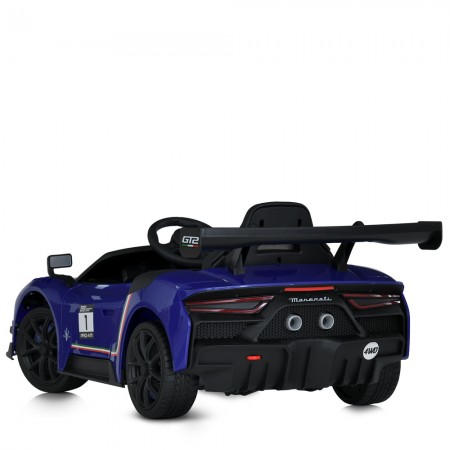 Детский электромобиль Maserati MC20 GT2 Bambi M 5105EBLR-4 синий, 4 мотора по 25W, EVA, кожа, MP3, Bluetooth
