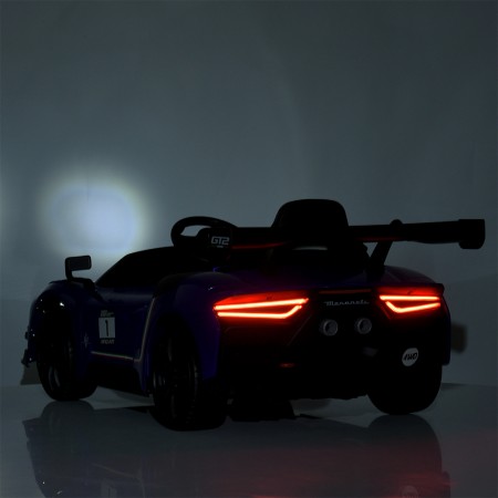 Детский электромобиль Maserati MC20 GT2 Bambi M 5105EBLR-4 синий, 4 мотора по 25W, EVA, кожа, MP3, Bluetooth