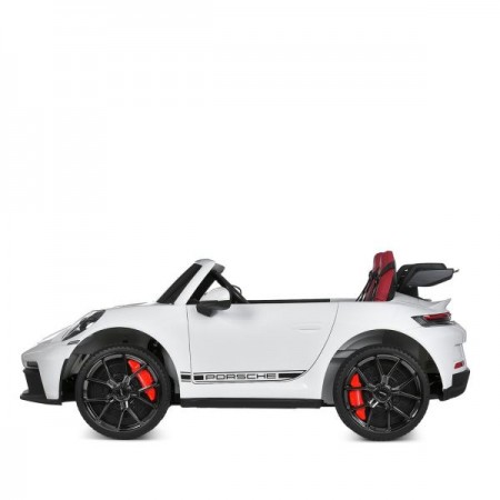 Двомісний дитячий електромобіль Porsche 911 GT3 RS M 6111(MP4)EBLR-1, 2 мотори по 320W, MP4, Bluetooth, EVA, шкіра, білий Двомісний дитячий електромобіль Porsche 911 GT3 RS M 6111(MP4)EBLR-1, 2 мотори по 320W, MP4, Bluetooth, EVA, шкіра, білий