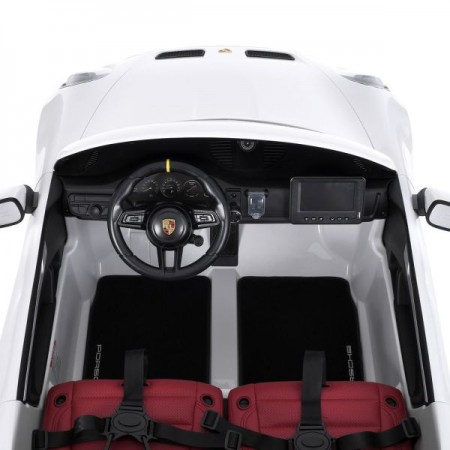 Двомісний дитячий електромобіль Porsche 911 GT3 RS M 6111(MP4)EBLR-1, 2 мотори по 320W, MP4, Bluetooth, EVA, шкіра, білий Двомісний дитячий електромобіль Porsche 911 GT3 RS M 6111(MP4)EBLR-1, 2 мотори по 320W, MP4, Bluetooth, EVA, шкіра, білий