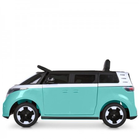 Детский электромобиль Volkswagen ID Buzz M 6281EBLR-15, 2 мотора по 35W, EVA, экокожа, Bluetooth, MP3, USB, бирюзовый